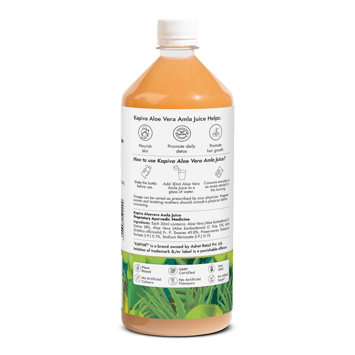 Kapiva Ayurveda Aloe Vera + Amla Juice - 1 L