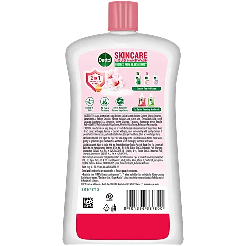 Dettol Skincare Liquid Handwash, 875 ml Refill Pack