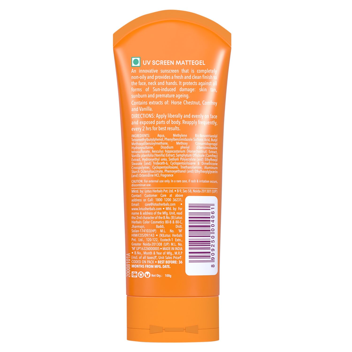 Lotus Herbals Safe Sun Invisible Matte Gel Sunscreen SPF 50 PA+++ - 100 gm