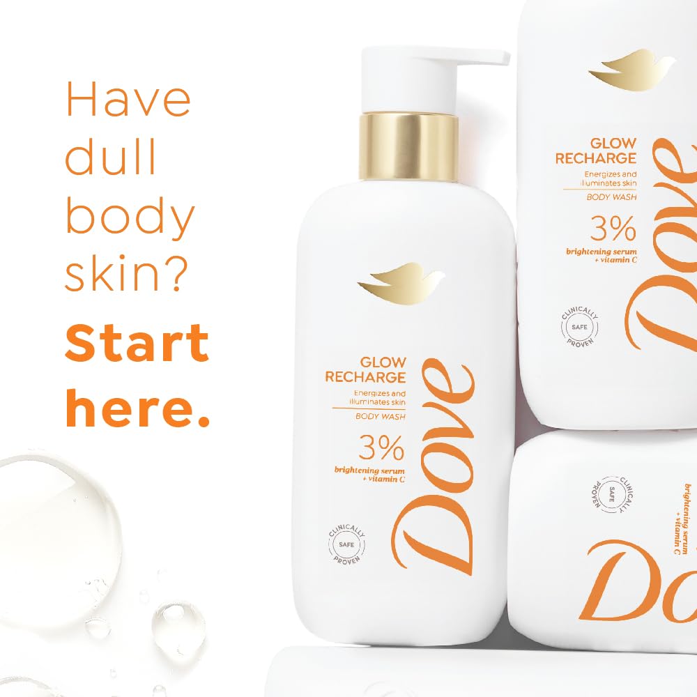 Dove Glow Recharge Exfoliating Serum Body Wash with 3% Brightening Serum + Vitamin C - 300 ml