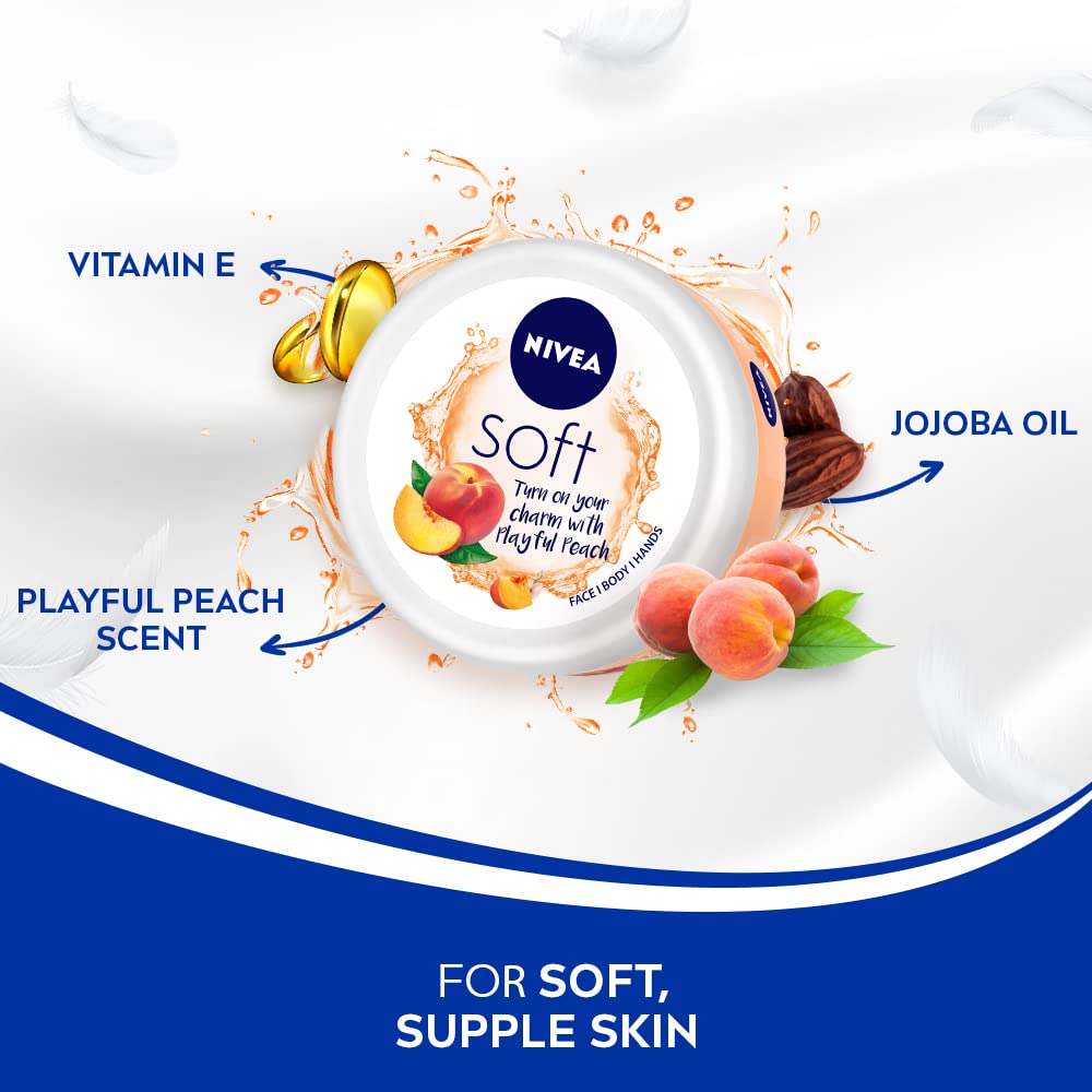 Nivea Soft Light Moisturizer Cream Playful Peach - 100 ml