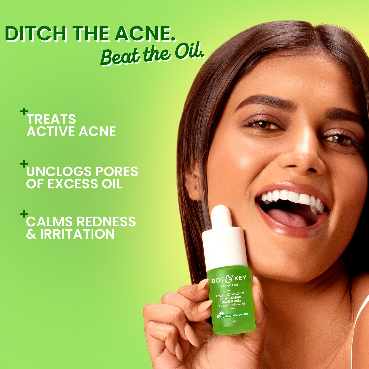 Dot & Key 2% Salicylic Cica Anti Acne Face Serum For Acne & Oil Control - 30 ml