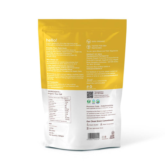 Pure & Sure Organic Toor Dal - 500 gm
