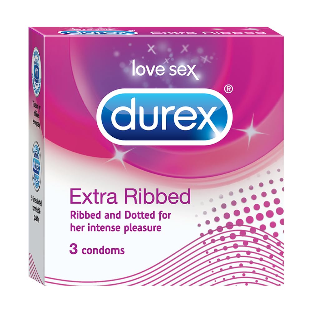 Durex Condoms, Extra Ribbed - 3 Count
