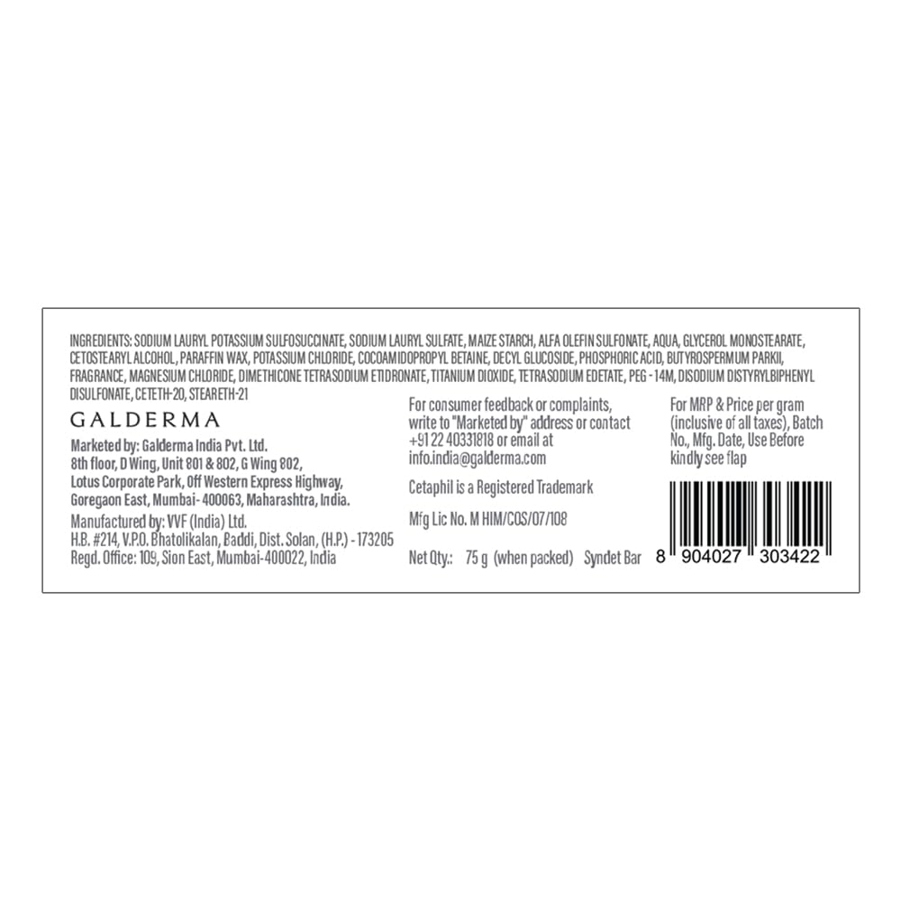 Cetaphil Cleansing & Moisturising Syndet Bar - 75 gm