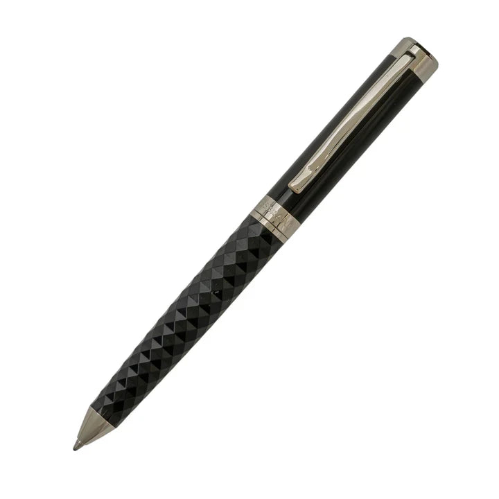 SWISSBRAND Luxe 2514 Black gloss finish Premium composite diamond-shape Ballpoint Pen with chrome trim