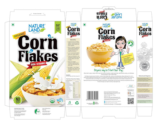 Nature Land Organics Corn Flakes - 200 gm