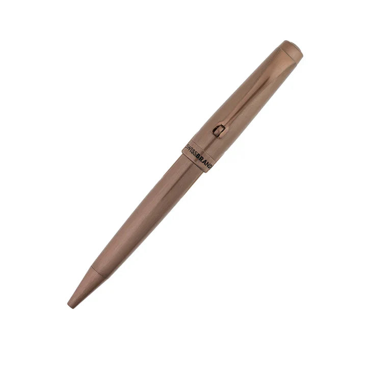 SWISSBRAND Echelon 2518 Matte brown Ballpoint Pen with brown trim