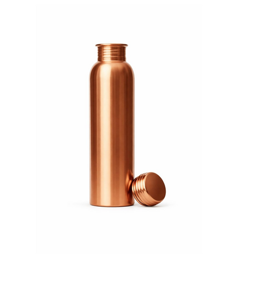 100% PURE COPPER WATER BOTTLE NO JOINT & LEAK PROOF DESIGN VESSEL AYURVEDA HEALTH BENEFIT PITCHER FOR SPORT, FITNESS, AND YOGA