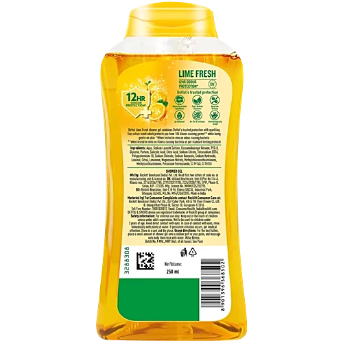 Dettol Icy Cool Shower Gel Bottle For Men - Menthol & Eucalyptus Fragrance, 250 ml