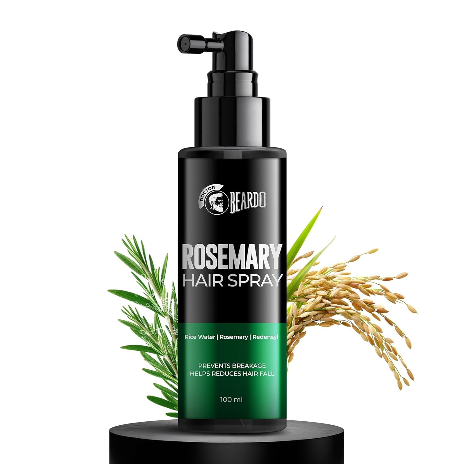 Beardo Rosemary Hair Spray with Redensyl & Rice Water | Activates Natural Hair Growth, Reduces Hair Fall & Breakage | Strengthens Roots | Non-Sticky Daily Hair Tonic for Men- 100ml