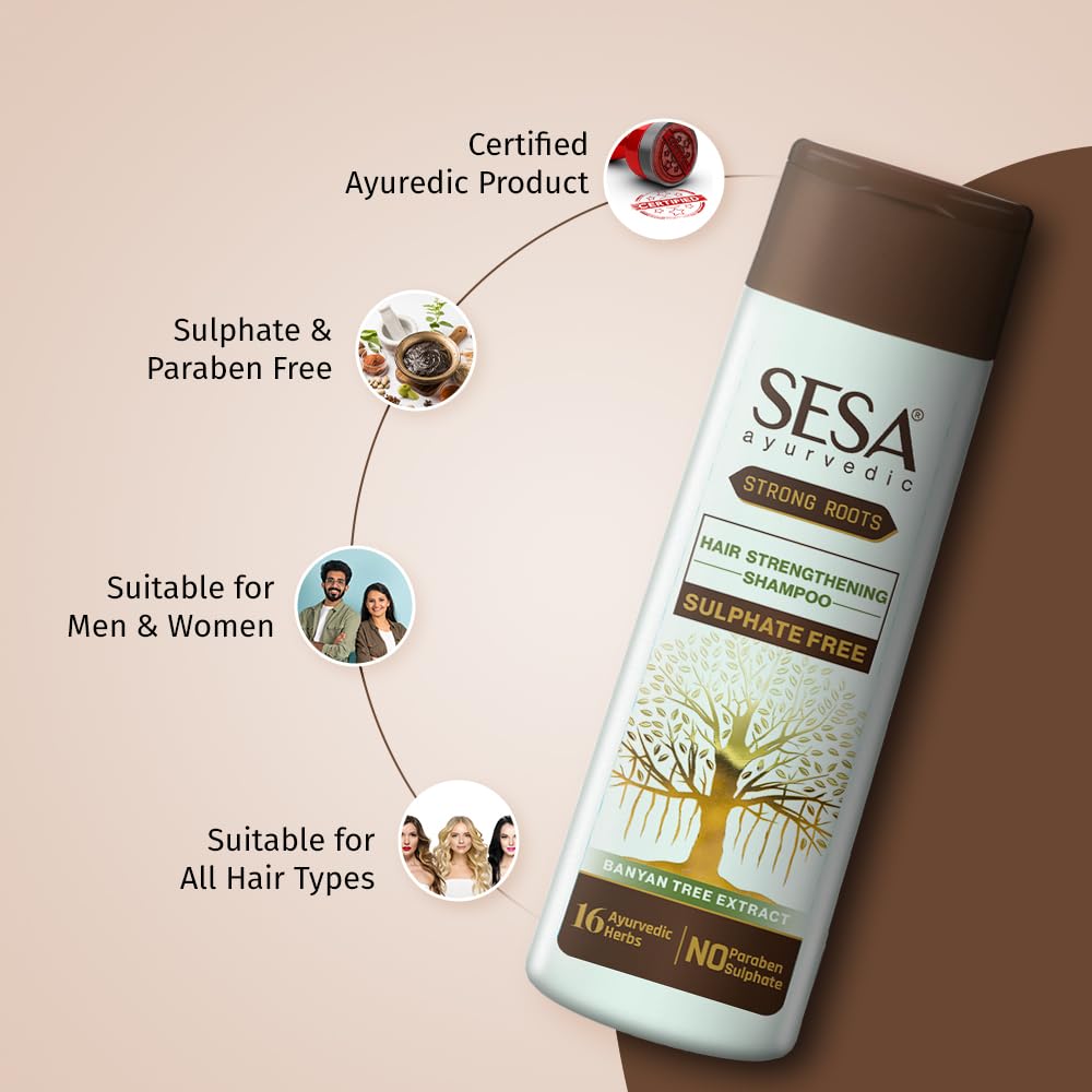 Sesa Ayurvedic Strong Roots Hair Strengthening Shampoo+Conditioner | 200ml