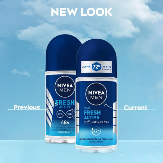 Nivea Men Fresh Active Deo Roll On 48 H Freshness - 50 ml