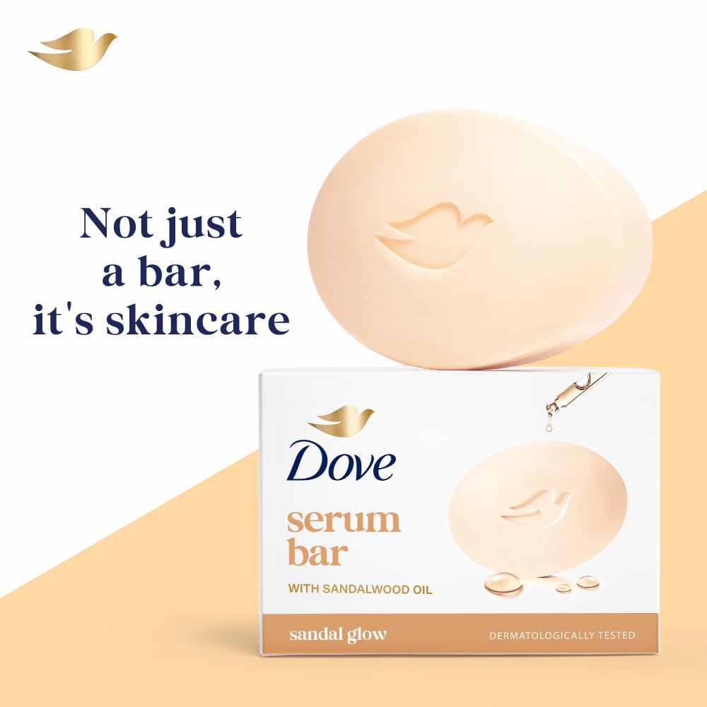 Dove Sandal Beauty Bathing Bar - For Natural Glowing Skin - 125 gm - Set of 3