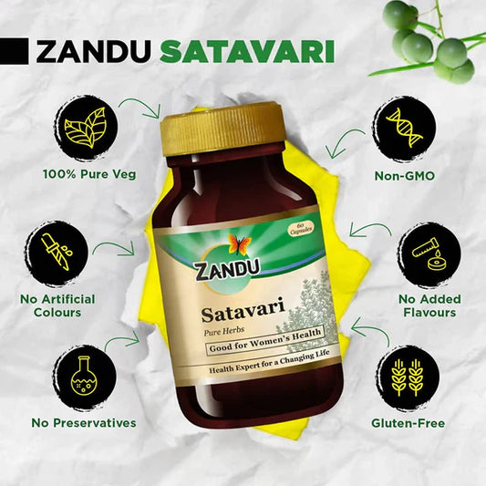 Zandu Satavari Pure Herbs Capsules - Pack of 1