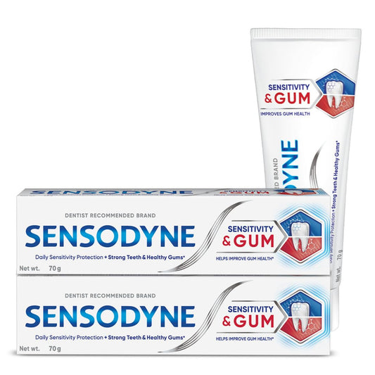 Sensodyne Toothpaste Sensitivity and Gum| Daily Sensitivity and Gum Protection Tooth Paste Combo Pack 140gm (70gm x 2) | Dentist Recommended