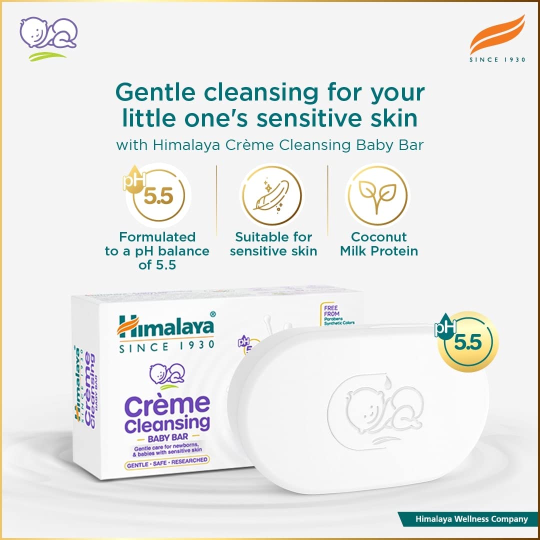 Himalaya Herbals Creme Cleansing Baby Bar For Baby's Sensitive Skin 75 Gm.