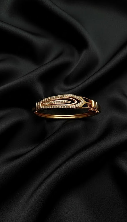 Gold-Tone Geometric Crystal Station Bracelet