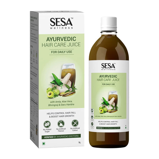 SESA Ayurvedic Hair Care Juice - for Hair Fall control & Hair Growth - with Bhringraj, Aloe Vera, Amla & Daru Haridra | 1L