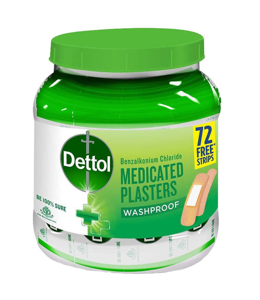 Dettol Medicated Plaster for Antiseptic and First Aid, Waterproof (Jar of 172 plasters)