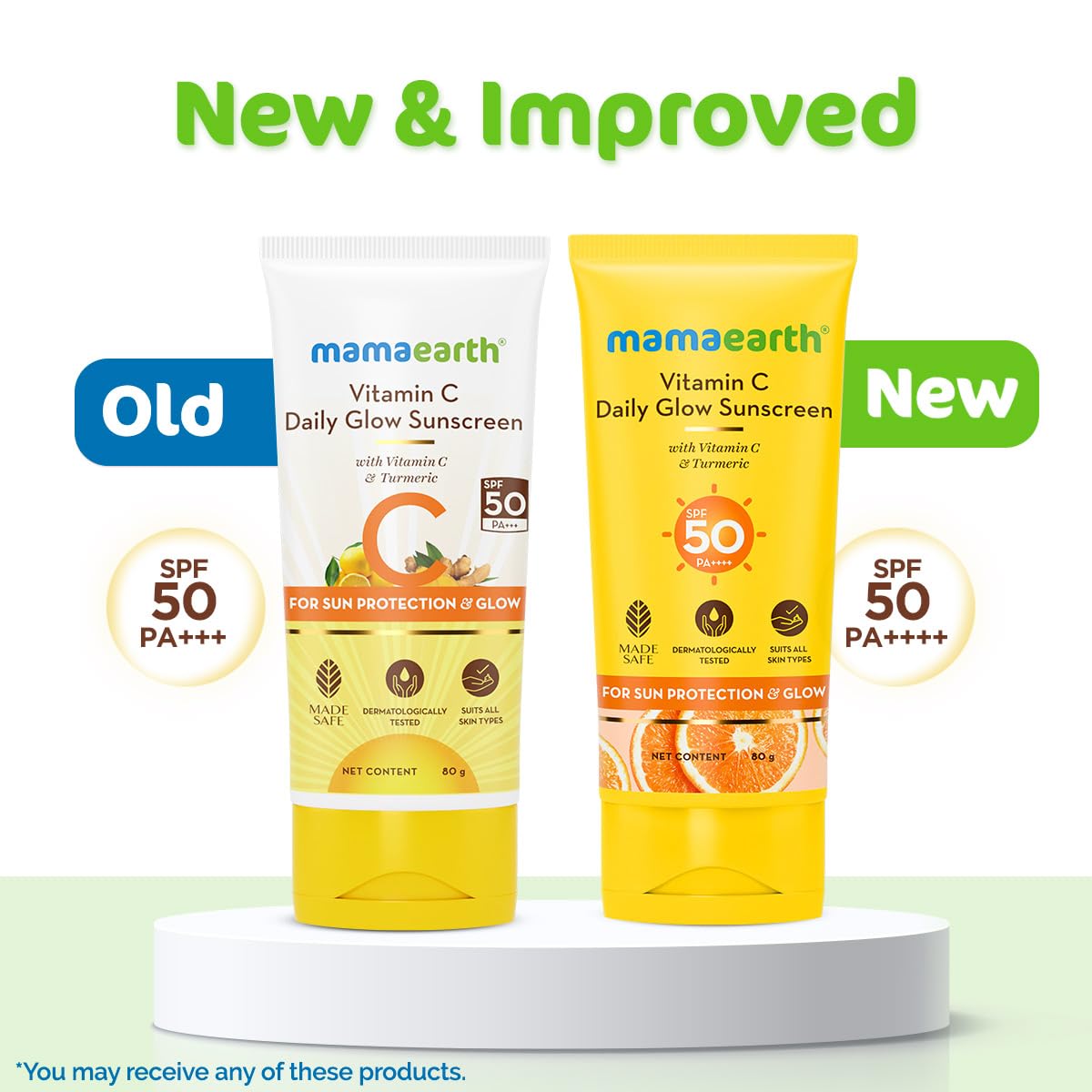 Mamaearth Vitamin C Daily Glow Sunscreen SPF 50 PA+++ for Sun Protection & Glow - 80 gm
