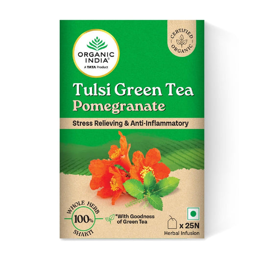 Organic India Tulsi Green Tea Pomegranate - 25 Tea Bags