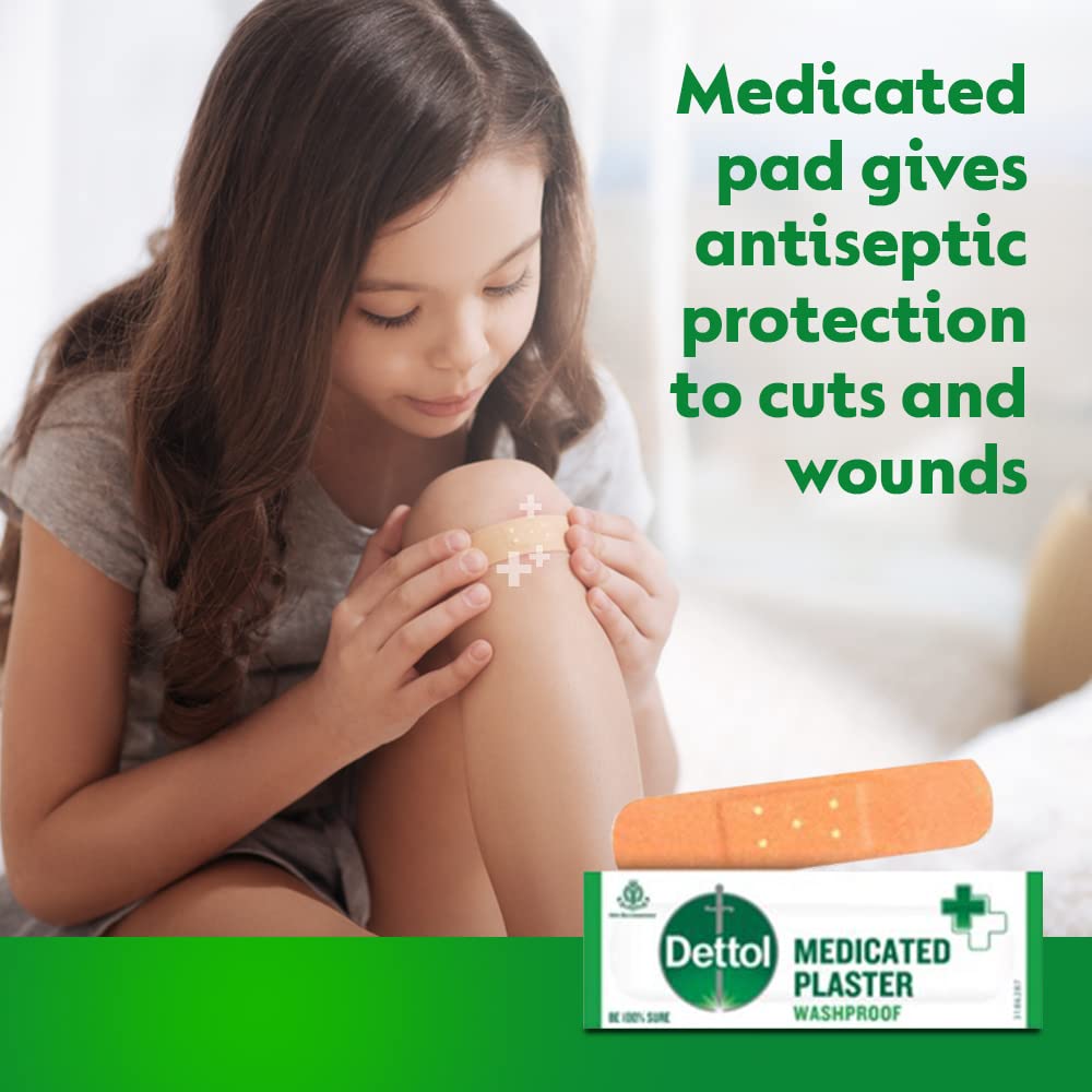 Dettol Medicated Plaster for Antiseptic and First Aid, Waterproof (Jar of 172 plasters)