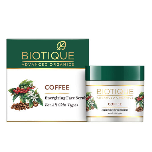 Biotique Coffee Energizing Face Scrub for All Skin Types,50 Gm | Deep Exfoliation, Removes Blackheads & Whiteheads, De-Tan