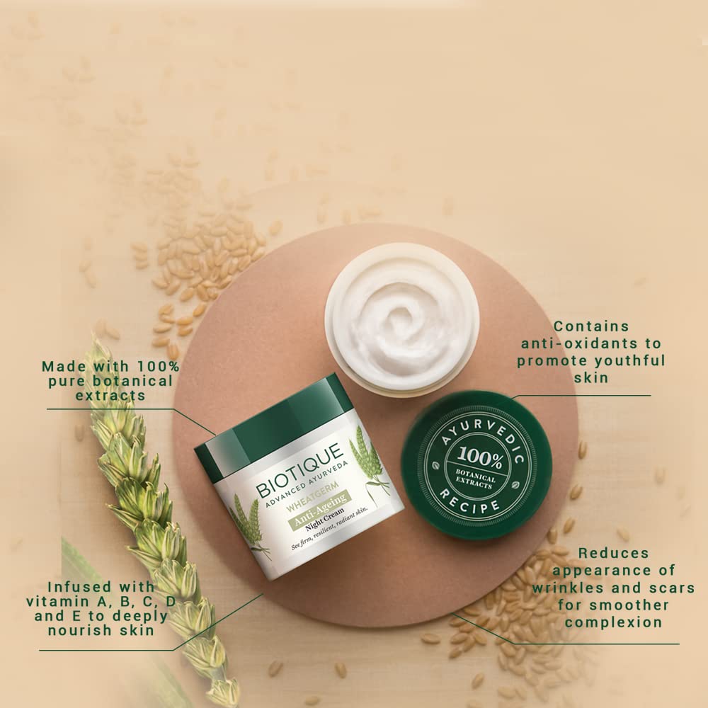 Biotique Advanced Ayurveda WheatGerm Anti-Ageing Night Cream - 50 gm