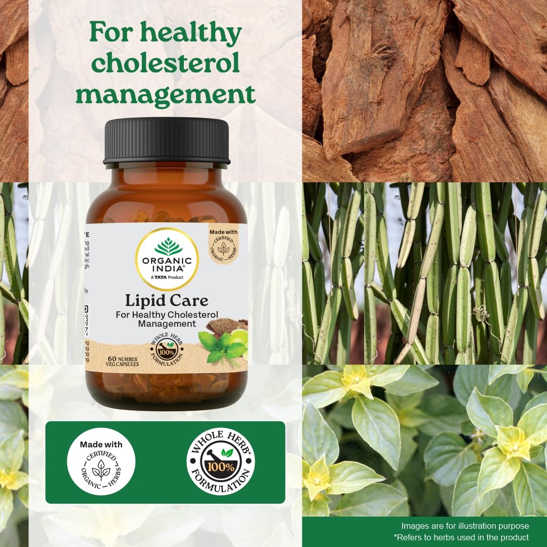 Organic India Lipid Care Veg 60 Capsule | Supports Healthy Cholesterol