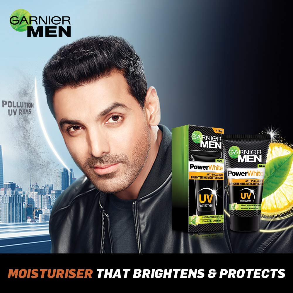 Garnier Men Power White Anti-Pollution Brightening Moisturizer - 40 gm - Pack of 2