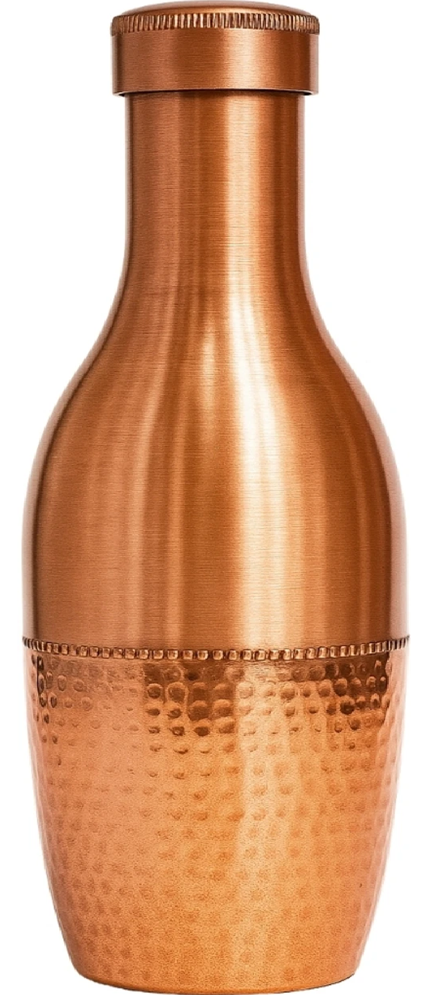 Premium Handcrafted Hammered Copper Water Bottle with Leakproof Cap – 100% Pure Copper