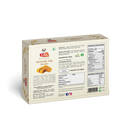 Lal Sweets Mysore Pak Signature - 400 gm