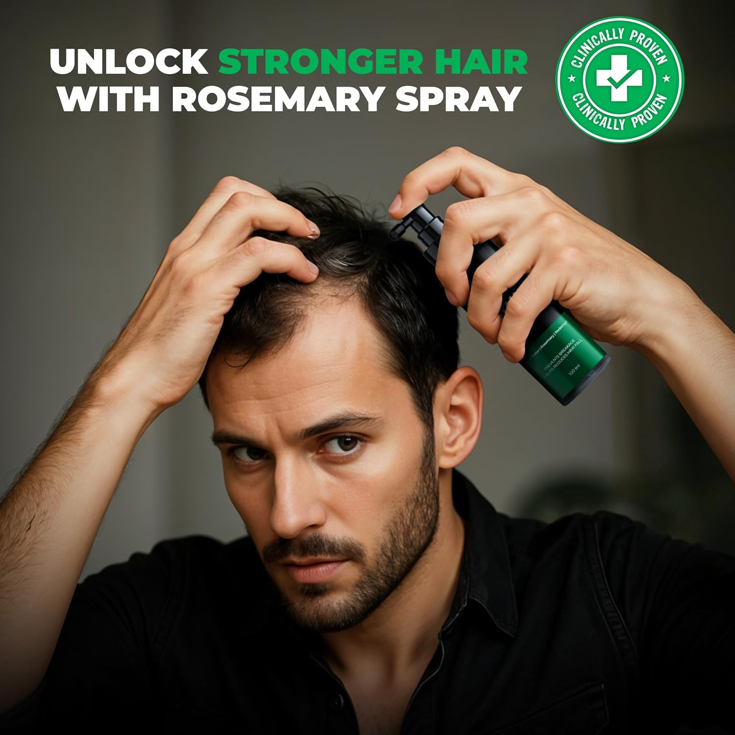 Beardo Rosemary Hair Spray with Redensyl & Rice Water | Activates Natural Hair Growth, Reduces Hair Fall & Breakage | Strengthens Roots | Non-Sticky Daily Hair Tonic for Men- 100ml