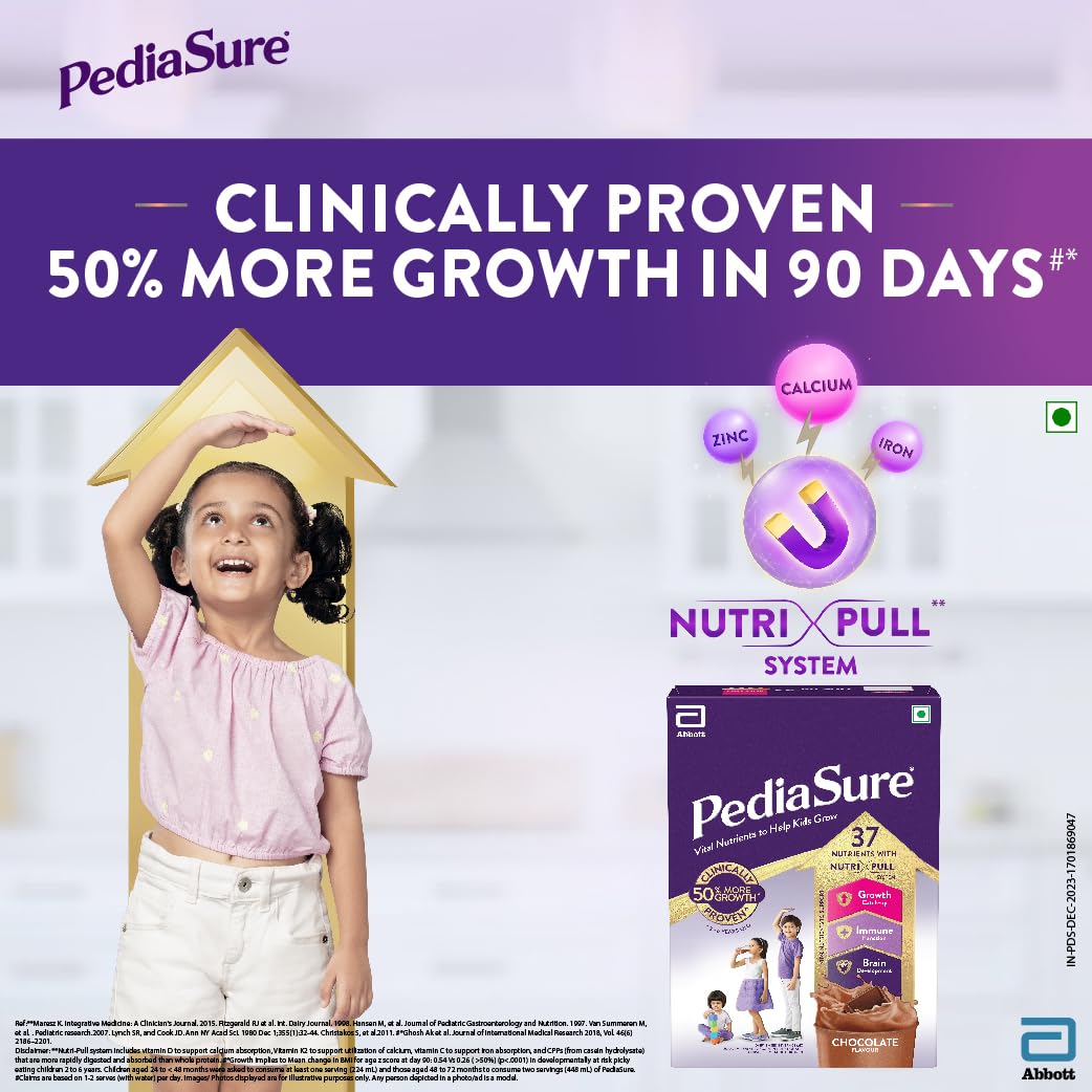 Pediasure Health and Nutrition Drink Powder for Kids Growth Chocolate - 375gm