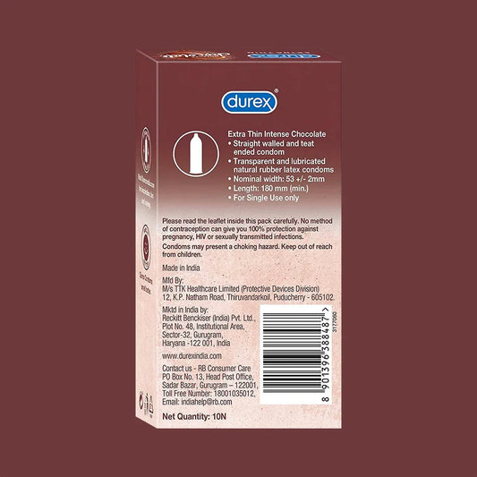 Durex Extra Thin Intense Chocolate Flavoured - 12 Condoms