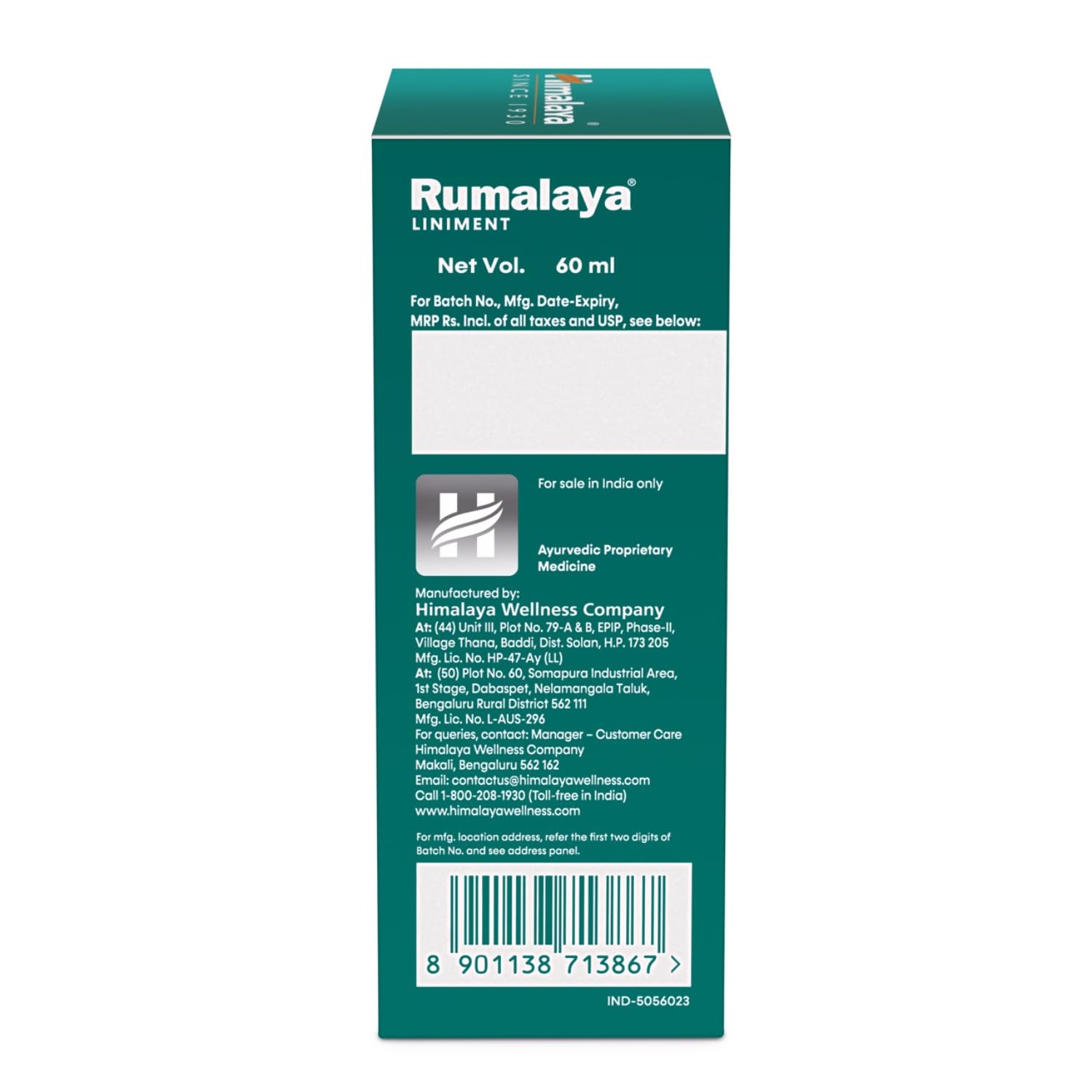 Himalaya Herbals Rumalaya Liniment Liquid (60 ml)