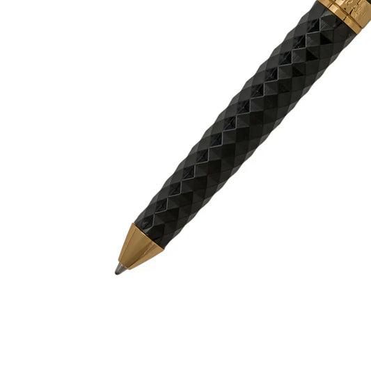SWISSBRAND Luxe 2513 Black gloss finish Premium composite diamond-shape Ballpoint Pen with gold trim