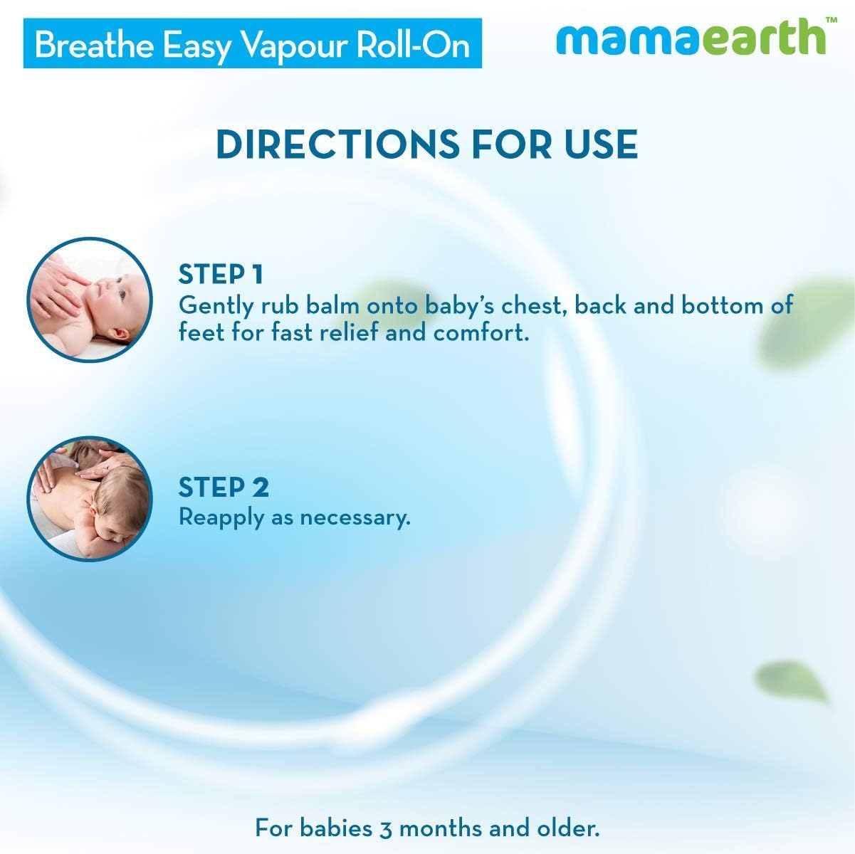 Mamaearth Baby Breathe Easy Vapour Roll-On For Relieves Congestion & Promotes Easy Breathing - 40 ml