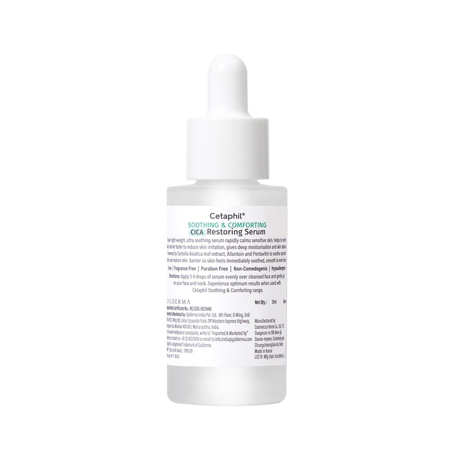 Cetaphil CICA Serum, Faster Barrier Recovery, Reduces Irritation - 30 ml