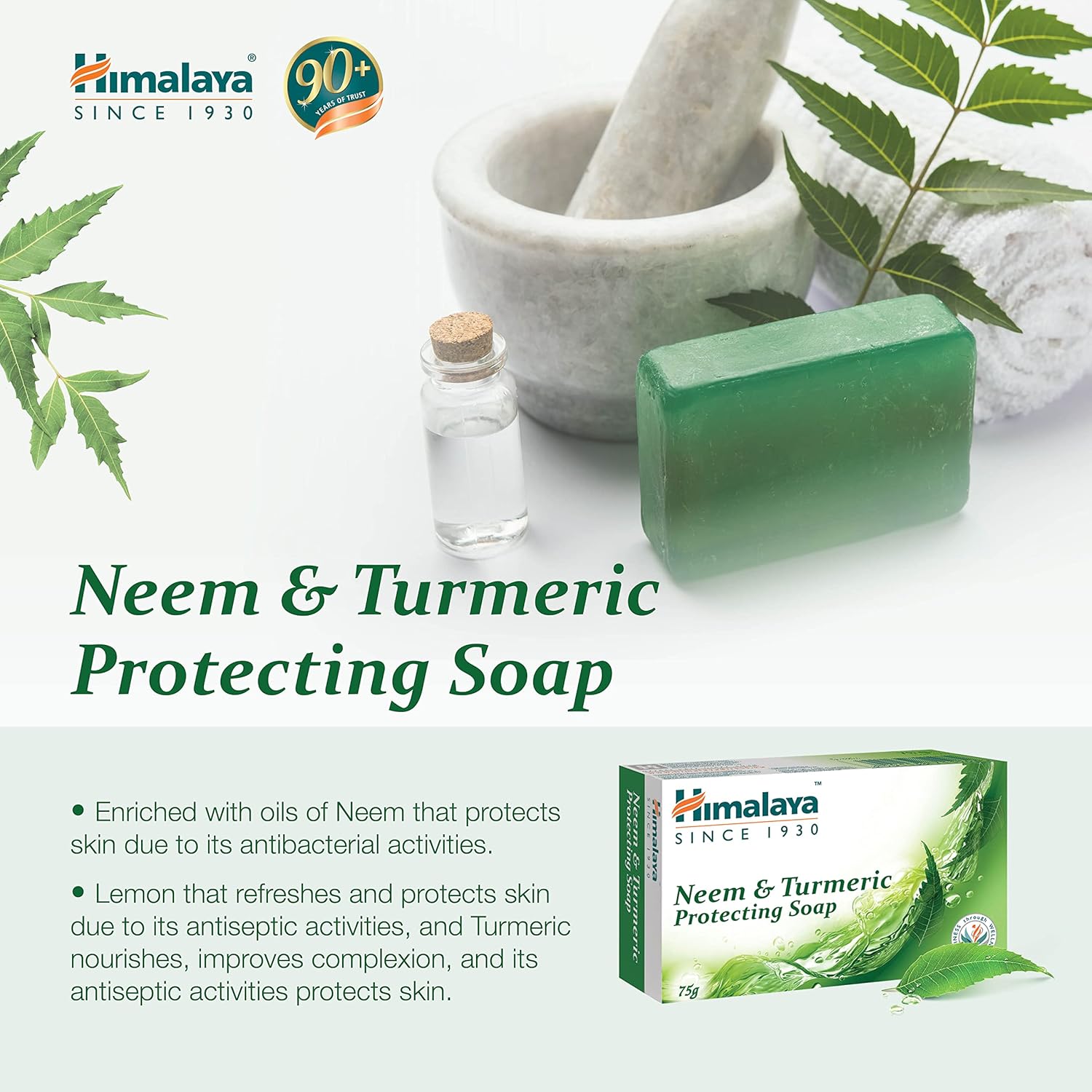 Himalaya Herbals Neem and Turmeric Soap - 75 gm - Pack of 1