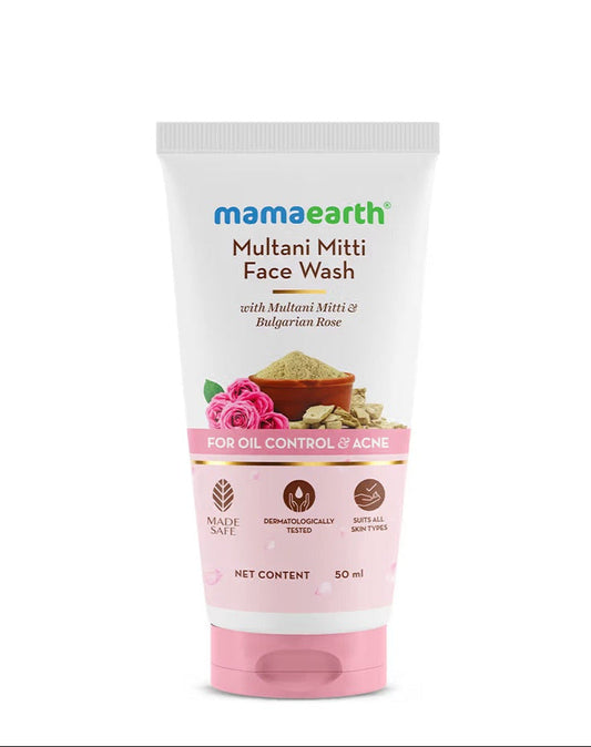 Mamaearth Multani Mitti Face Wash With Multani Mitti & Bulgarian Rose - 50 ml