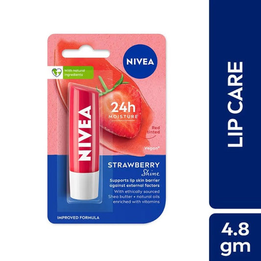 Nivea Strawberry Shine Lip Balm - 4.8 gm - Strawberry