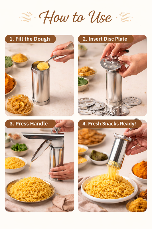 Stainless Steel Sev Sancha | Kitchen Press | Murukku Maker | Chakli Machine | Regular Jali