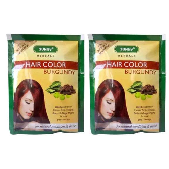 Bakson's Sunny Herbals Hair Color Burgundy - 20 gm - Pack of 2