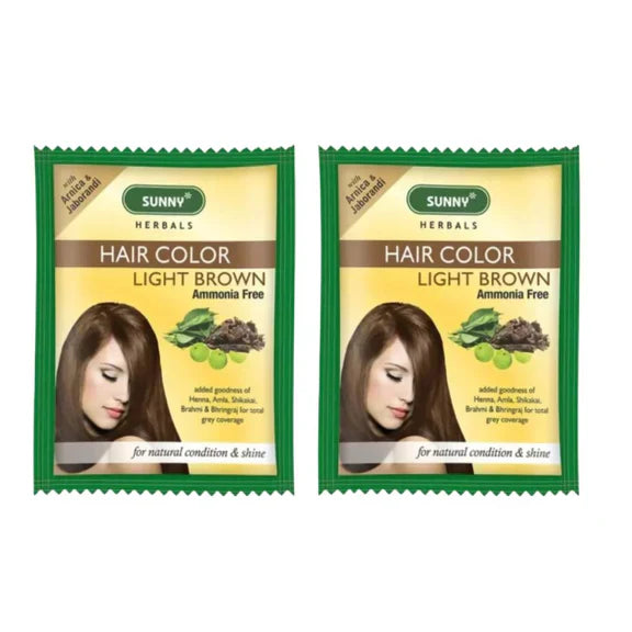 Bakson's Sunny Herbals Hair Color Light Brown - 20 gm - Pack of 2