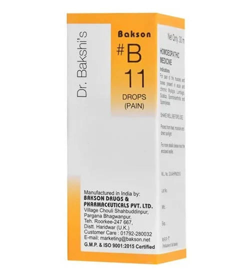 Bakson's Homeopathy B11 Drops (Pain) - 30 ml