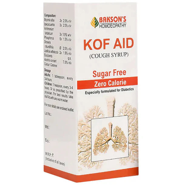 Bakson's Homeopathy Kof Aid Syrup Sugar Free - 115 ml