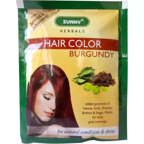 Bakson's Sunny Herbals Hair Color Burgundy - 20 gm - Pack of 2