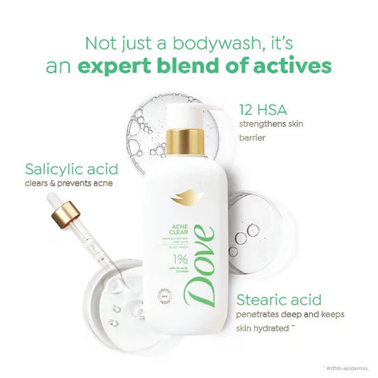 Dove Glow Recharge Exfoliating & Acne Clear Serum Body Wash Combo - combo